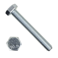 Болт шестигранный с полной мелкой резьбой М10х1х16 DIN 961 класс прочности 10.9 оцинкованная сталь